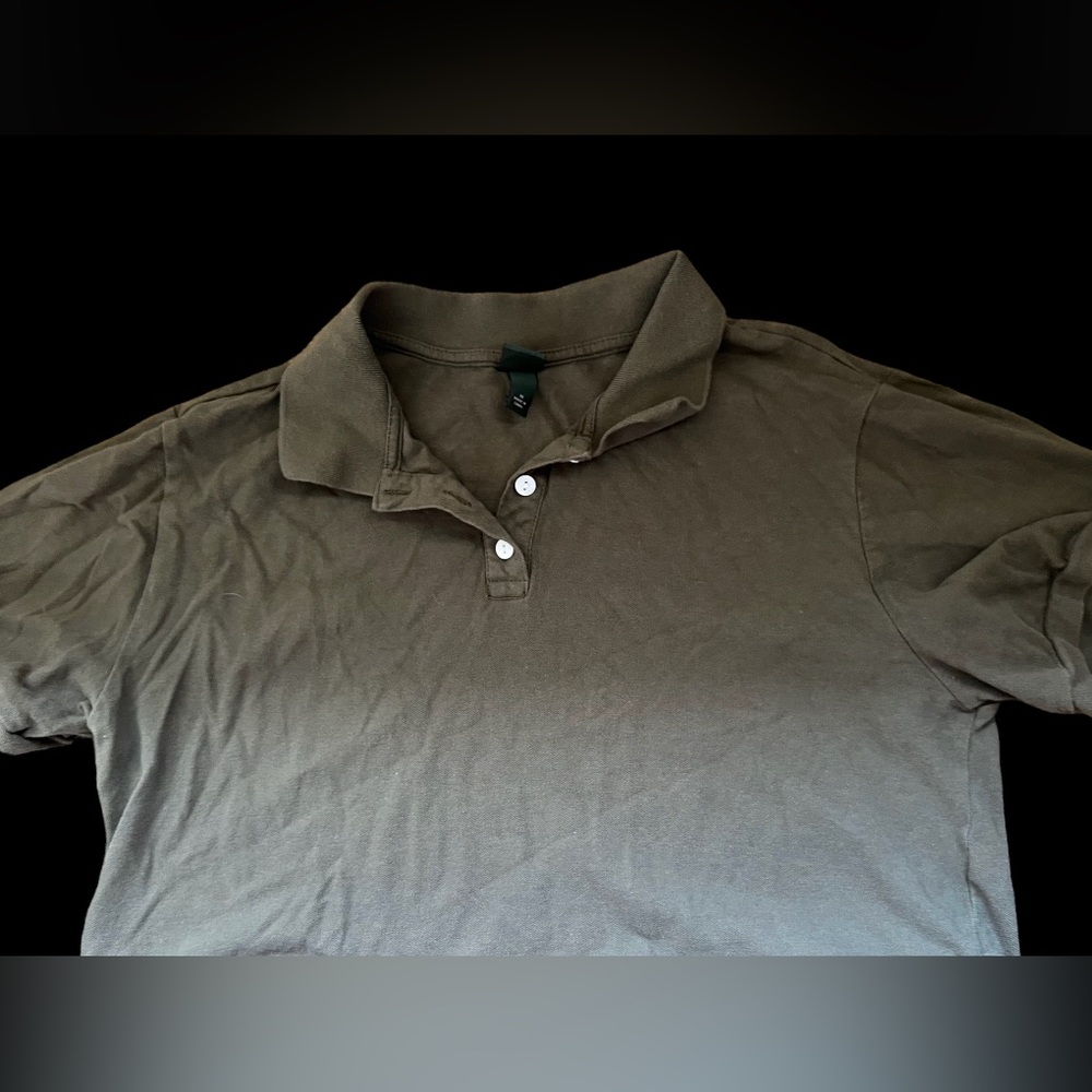 wildfable cropped army green collar tee